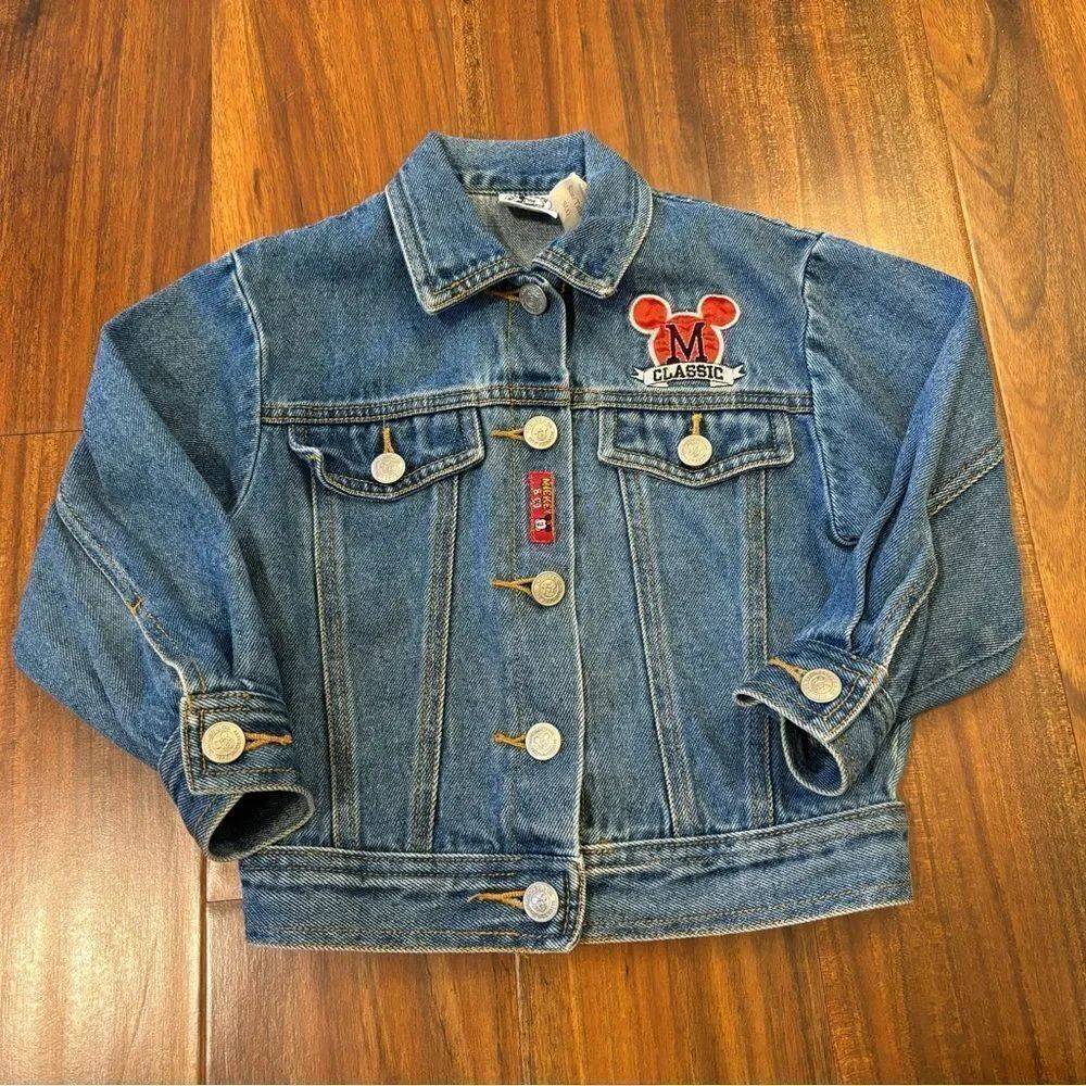 Disney Mickey & Co. Vintage 90s Mickey Mouse embroidered denim jean jacket